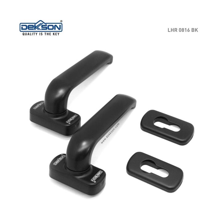 Gambar Handle Pintu Aluminium Dekkson LHR 0816 - Lever Handle Roses - Hitam dari Mitra Utama Aluxindo undefined Tokopedia