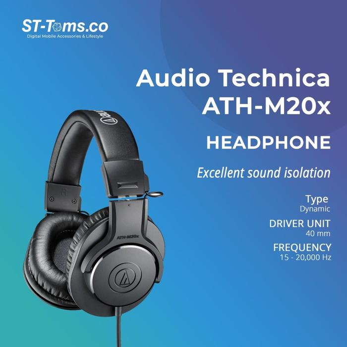 Gambar Audio Technica ATH-M20x Professional Monitoring Headphones - Wired dari ST-Toms.co undefined Tokopedia