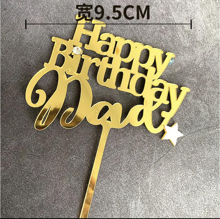 Gambar topper cake HBD HAPPY BIRTHDAY PAPA DAD - DESIGN 1 dari Law's Kitchen undefined Tokopedia