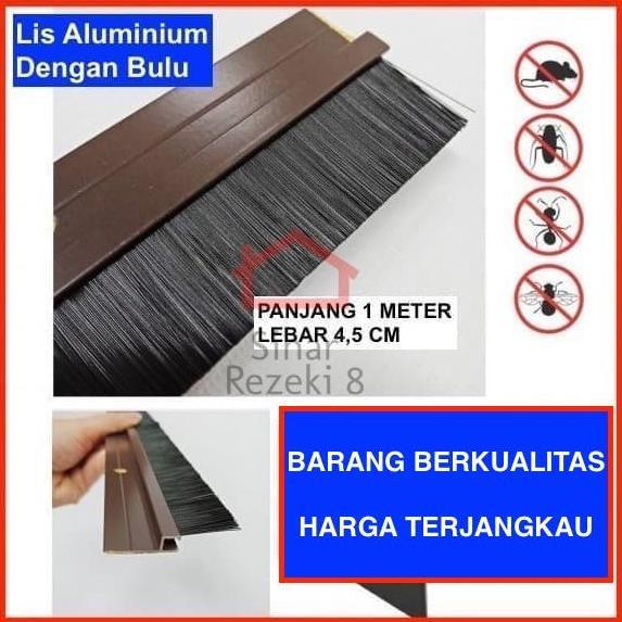 Gambar Door Bottom Seal Aluminium Penutup Celah Pintu Karet Lis Brush Bulu - ALUMINIUM-BRUSH, COKLAT dari scrobtoko undefined Tokopedia