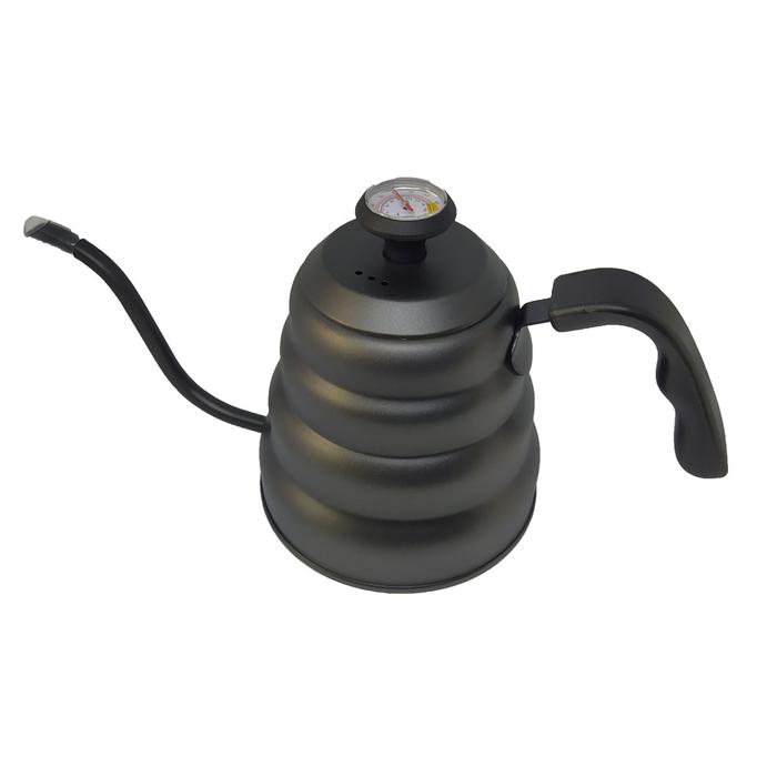 Gambar Teko Kopi Leher Angsa Barista 1200ml Ketel V60 Drip - with thermometer - 1200ml-black dari Accera Store undefined Tokopedia