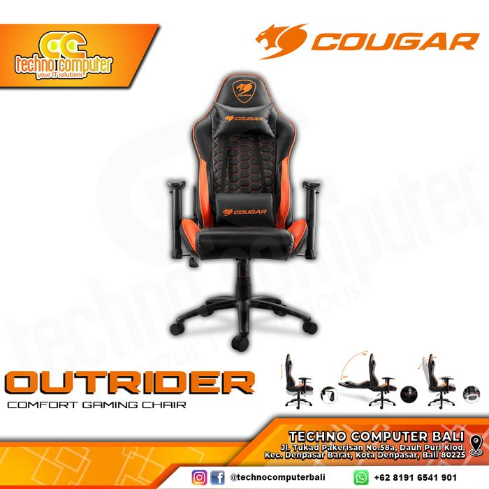 Gambar KURSI GAMING COUGAR OUTRIDER Comfort Gaming Chair - OUTRIDER ORANGE dari Techno Computer Bali Kota Denpasar Tokopedia