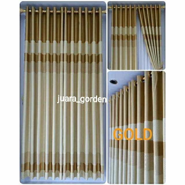 Gambar gorden jendela minimalis gorden blackout motip terbaru - gold, L.140X240CM dari Istana Gorden Store undefined Tokopedia