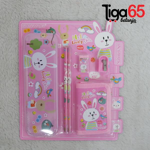 Gambar STATIONARY SET/Alat Tulis 5in1/Karakter Fancy/STATIONARY SET SM8810 - SM8810 - Pink dari 365belanja undefined Tokopedia