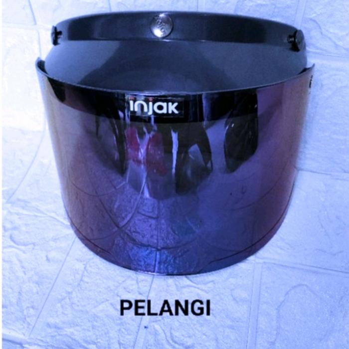 Gambar INJAK Kaca Helm Bogo Retro Cargloss Flat Datar Gold Visor 3 Button Anti Gores Cocok Semua Jenis Helm - Motorcycle - PELANGI dari BP Olshop undefined Tokopedia