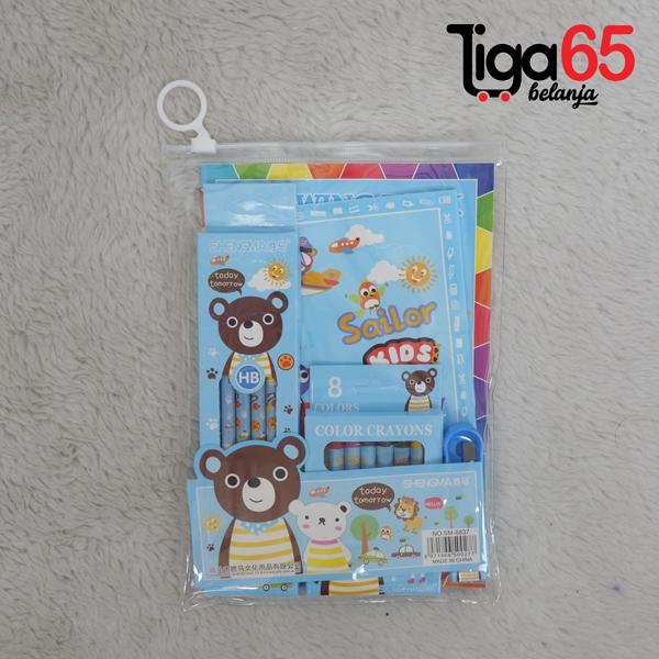 Gambar 365 STATIONERY SET #40128 Paket Alat Tulis Karakter Fancy - SM8837 - Biru dari 365belanja undefined Tokopedia