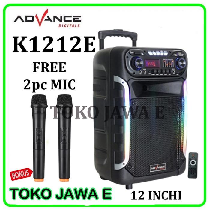Gambar Speaker Bluetooth Portable Advance K1212E 12 inch+ 2 Mic Wireless dari TOKO JAWA ELECTRIK undefined Tokopedia