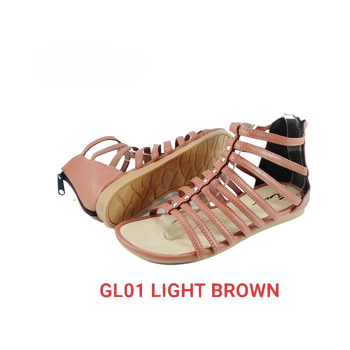 Gambar EMYE- Sepatu Gladiator Wanita GL01/ Sepatu Flat Wanita/ Sepatu Tali - Light brown, 37 dari Emye_NEW undefined Tokopedia