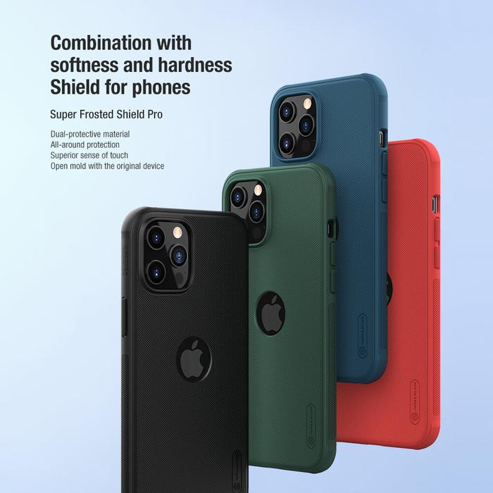 iPhone 12 Pro Max Nillkin Super Frosted Shield Pro Hard Soft Case Black