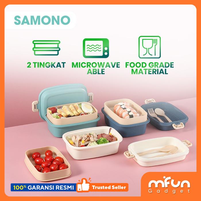 Gambar Kotak Makan 2 Tingkat Bento Microwaveable Lunch Box Susun dari MiFun Living undefined Tokopedia