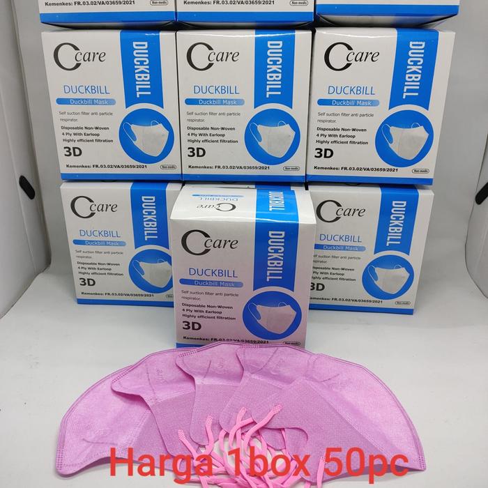 Gambar Masker Duckbill Dewasa Protevtive Face mask - CCare Pink dari Golden Celluler undefined Tokopedia