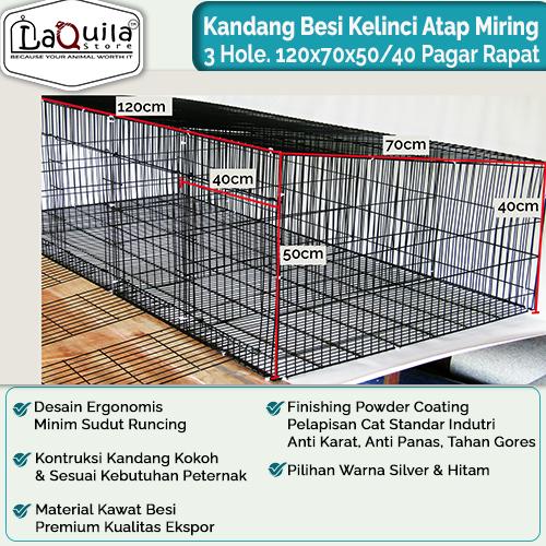 Gambar Kandang Galvanis Kelinci Atap Miring Rapat - 160Cm/4Hole, Silver dari Laquila Store undefined 5 Tokopedia