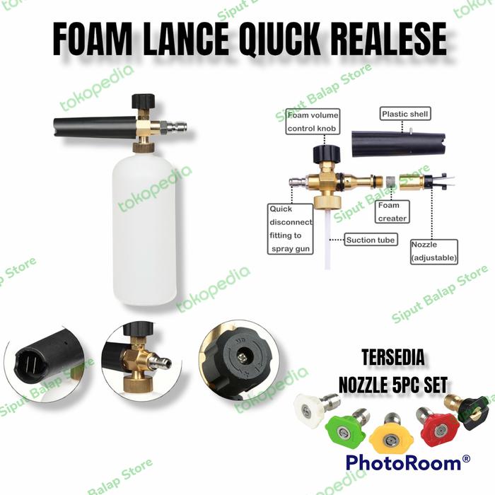 Gambar TABUNG SNOW WASH FOAM LANCE QUICK REALESE CONECT SEMUA JENIS 1/4 MALE - FOAM dari SIPUT BALAP STORE undefined Tokopedia