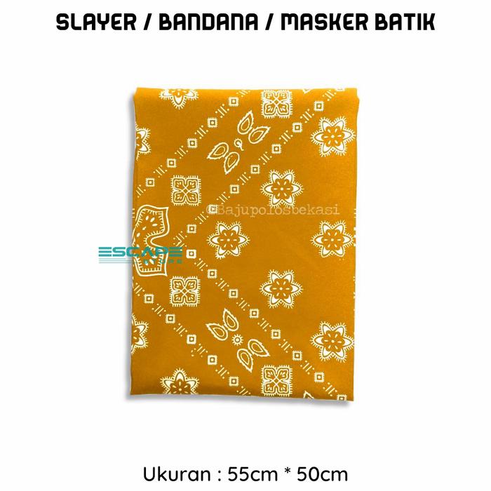 Gambar Bandana Masker Slayer Multifungsi Syal Sapu Tangan Motif Batik - Kuning dari Escape Store undefined Tokopedia