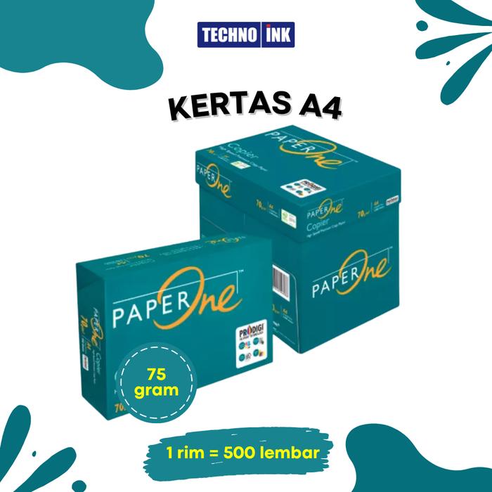 Gambar Kertas A4 75 Gram Paper One (1 Rims) dari Techno Ink Indonesia undefined Tokopedia