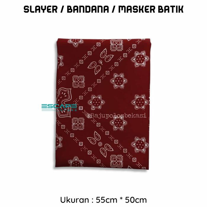 Gambar Bandana Masker Slayer Multifungsi Syal Sapu Tangan Motif Batik - Maroon dari Escape Store undefined Tokopedia
