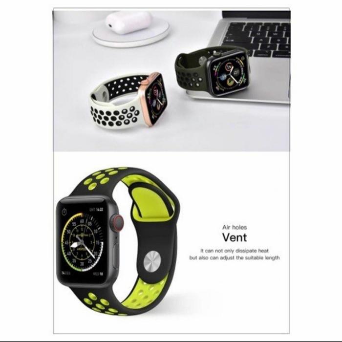 STRAP APPLE WATCH NIKE SPORT BAND SE ORIGINAL COTEetCI GREEN  BLACK, 41MM/40MM/38MM