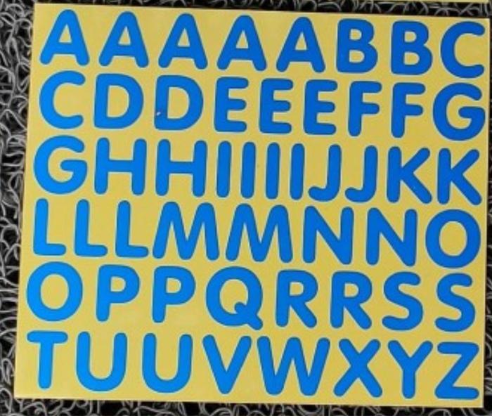 Gambar stiker huruf abjad cutting ukuran besar - Biru - Biru dari STAINLESS SEDOTAN YESS undefined Tokopedia