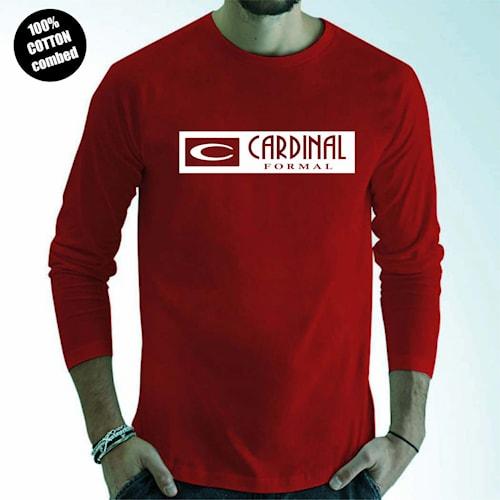 Gambar Baju Kaos Oblong Distro Pria Dewasa Lengan Panjang CARDINAL F A PUTIH - Marun, S dari CV. Keynizan Persada undefined Tokopedia