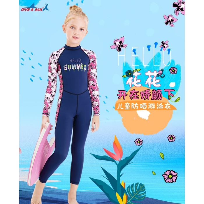 Gambar Dive & Sail Swimming Suit Long Summer Navy - XXL dari Orenji Baby undefined Tokopedia