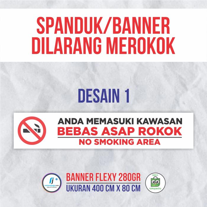 Jual Spanduk Banner Dilarang Merokok | Flexy 280 gr - Desain 1 - Kab ...
