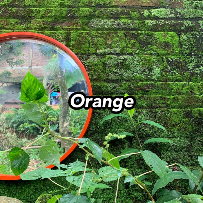 Gambar Cermin bulat dinding Diameter 70cm | Frame Kayu Jati Solid - Orange dari cerminKece undefined Tokopedia