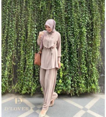 Gambar Laura set original 100% by dlovera ( baju atasan + celana ) - latte, All Size dari zaskia onlineshop undefined Tokopedia