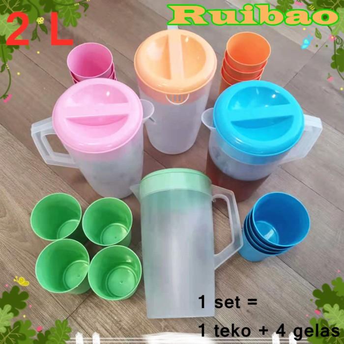 Gambar Ruibao 2 L Teko Plastik 1 Set / Teko Teh 2 Liter / Teko Air E051 - Hijau dari RUIBAO undefined Tokopedia