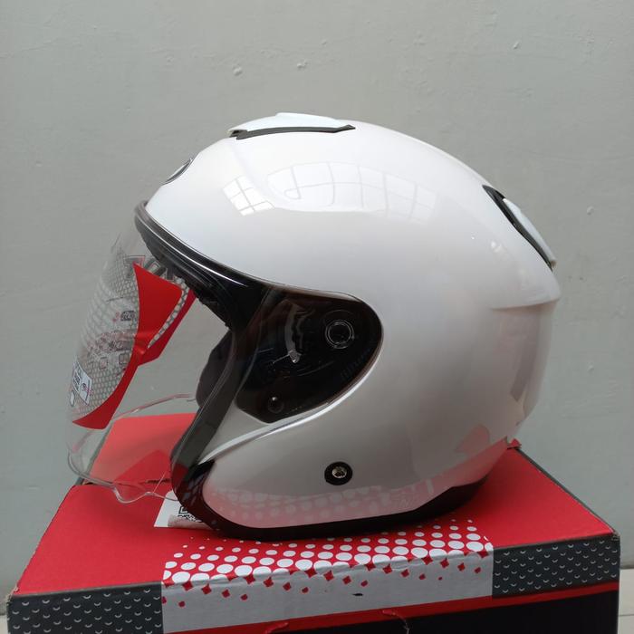 Gambar Helm KYT Kyoto R Solid Putih dengan Single Visor dan Anti Theft System - Motorcycle - Putih, L dari mister tauke undefined Tokopedia