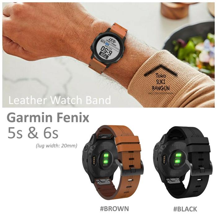 Gambar TALI JAM untuk Garmin Fenix 8 43mm 7s 6s 5s Sapphire Pro Solar LEATHER Watch Band Strap - Black dari Toko Suki Bangun undefined Tokopedia