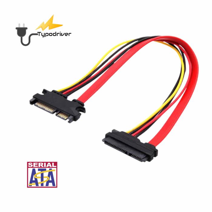 Gambar Kabel Adapter SATA Combo 22 Pin (7+15 Pin) Female To Male Extension dari Typodriver undefined Tokopedia