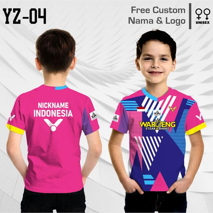 Gambar baju badminton anak Jersey bulu tangkis kaos olah raga victor - pink, S dari BK KAOS JAYA undefined Tokopedia