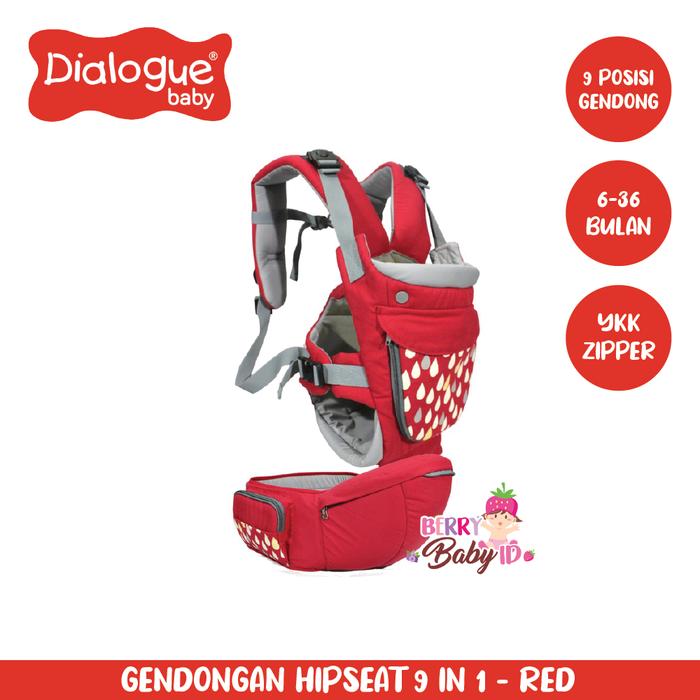 Gambar Dialogue Baby Super Hipseat Carrier 9-In-1 Gendongan Depan Bayi - Red dari Berry Baby undefined Tokopedia