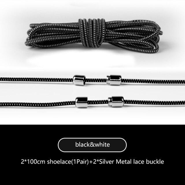 Gambar TALI SEPATU KARET ELASTIS LOCK LACES SHOE LACES CAPSULE LOCK SPORT - Hitam STRIP dari AVICH STORE undefined Tokopedia