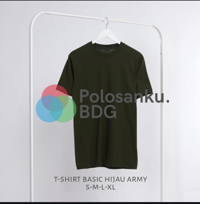 Gambar Kaos Polos Baju Oblong Hijau Army Combed 30's Pria Wanita Unisex - KAOSPLS ARMY, S dari FP OLSHOP SPORT undefined Tokopedia