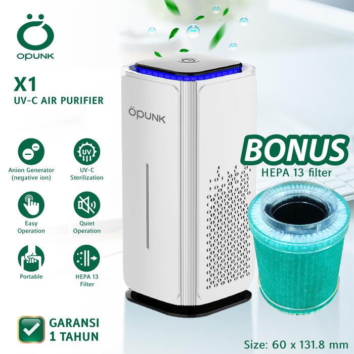 Gambar Car AIR PURIFIER IONIZER Portable OPUNK X1 - HEPA Negative Ion - Putih dari Mantool Teknik undefined Tokopedia