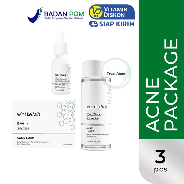 Gambar WHITELAB ACNE PACKAGE 3 in 1 | Paket Bundle Untuk Kulit Berjerawat dari VitaminDiskon undefined Tokopedia
