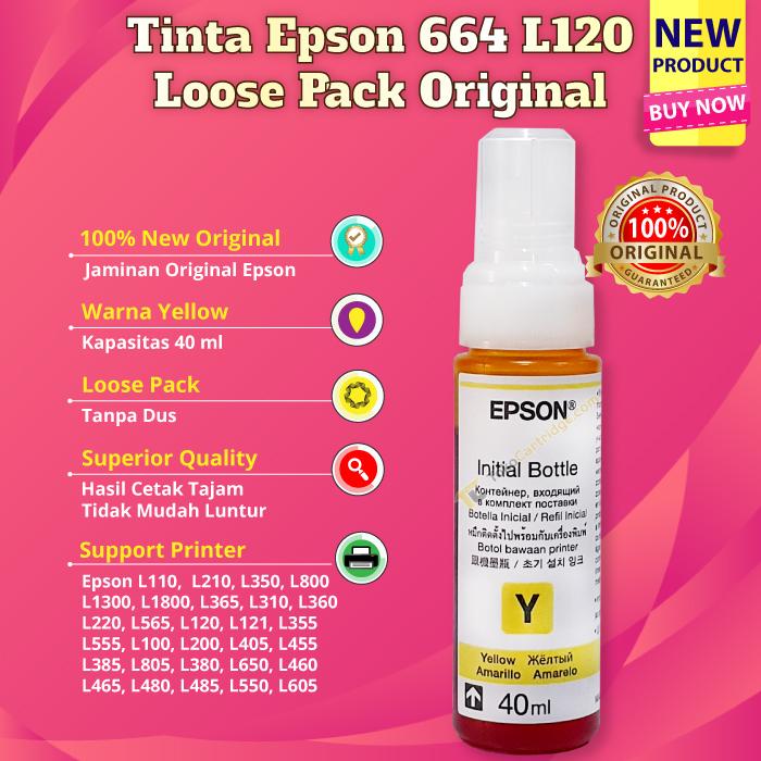 Gambar 1 SET Tinta Printer EPSON L120 ORIGINAL ORI 100% 664 CMYK - Kuning dari Toko Cartridge ID undefined Tokopedia