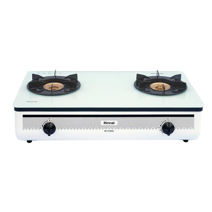 Gambar Rinnai Kompor Gas 2 Tungku Kaca RI-712GAW Gas Stove RI-712GAB - Putih dari Sajun Electronic undefined Tokopedia