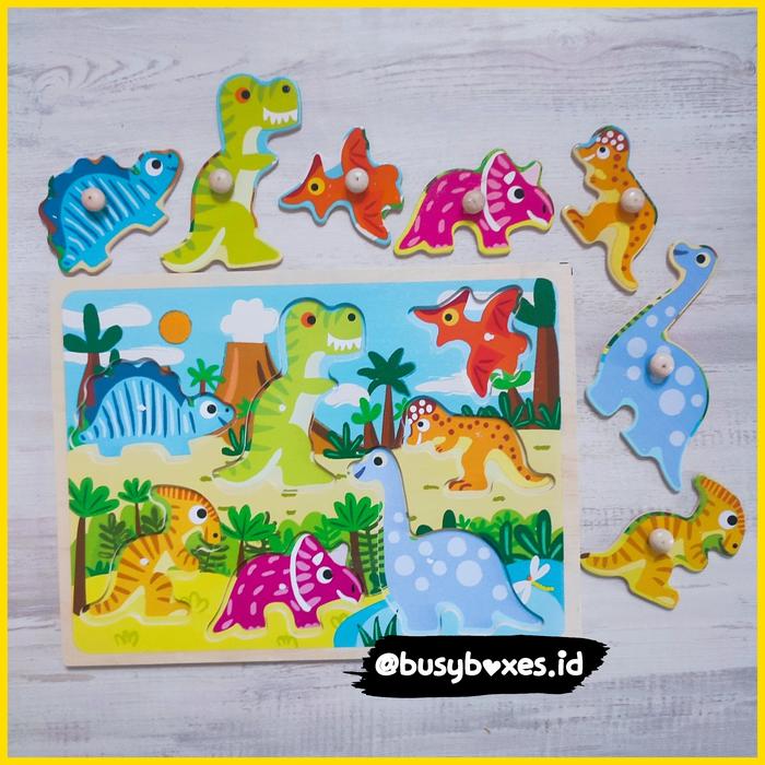 Gambar [busyboxes.id] Mainan Edukasi Mencocokan dinosaurus dino Puzzle Kayu dari busyboxes undefined Tokopedia