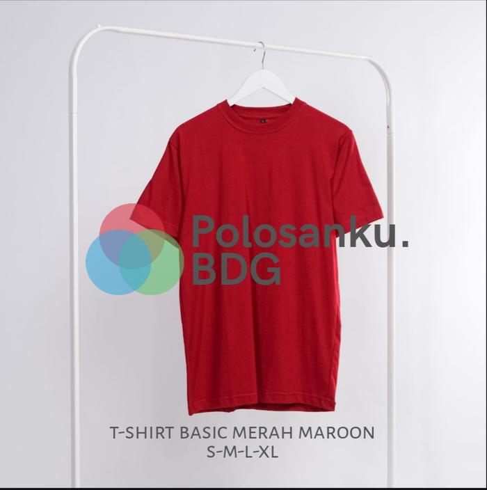 Gambar Kaos Polos Baju Oblong Merah Maroon Combed 30's Pria Wanita S M L XL - KAOSPLS MAROON, S dari FP OLSHOP SPORT undefined Tokopedia