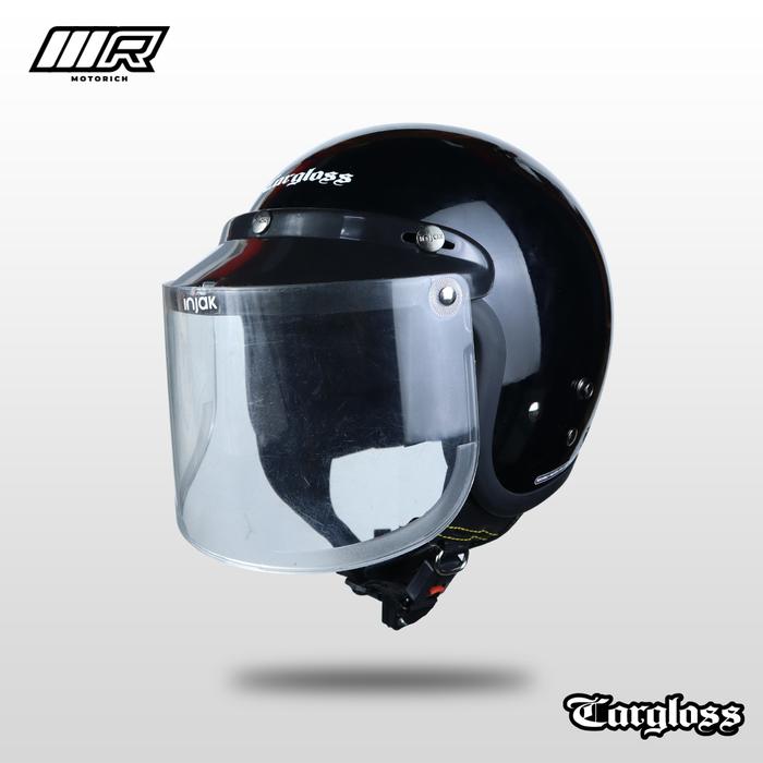 Gambar Helm Cargloss CF Retro Army HITAM GLOSSY Bogo Visor Helm Half Face SNI - Hitam Glossy dari MOTORICH ID undefined Tokopedia
