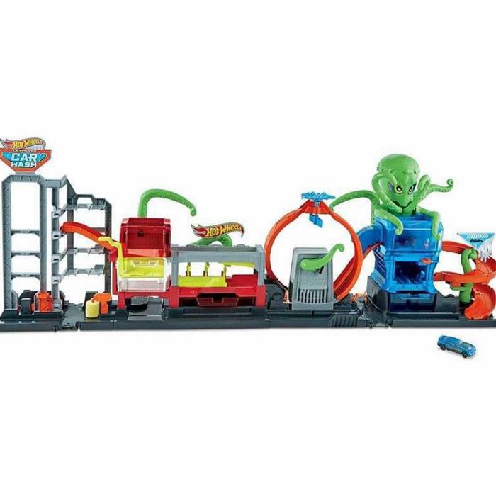 Hot Wheels Ultimate Octo Car Wash - Circuit De Lavage Avec Bras Robotiques, 1,20 M - Neuf