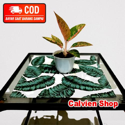 Gambar Taplak Meja Kotak uk.40x40cm/Taplak Meja Persegi/Taplak Meja Motif - Leaf Leaves dari Calviens Shop undefined Tokopedia