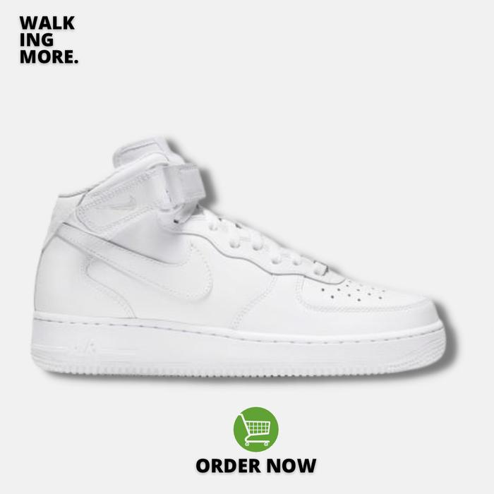 Jual BEST DEAL NIKE AIR FORCE MID TRIPLE WHITE ORIGINAL RESMI
