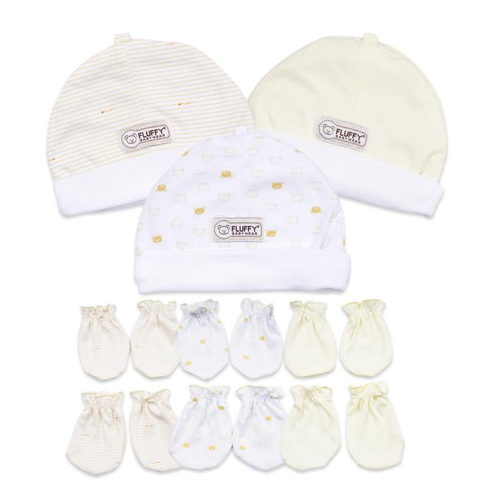 Gambar FLUFFY Bundling Topi Dan Sarung Tangan Kaki (Isi 3Pasang) TSTK3 MIX NB - Kuning, 0-3 Bulan dari Fluffy Baby Store undefined Tokopedia