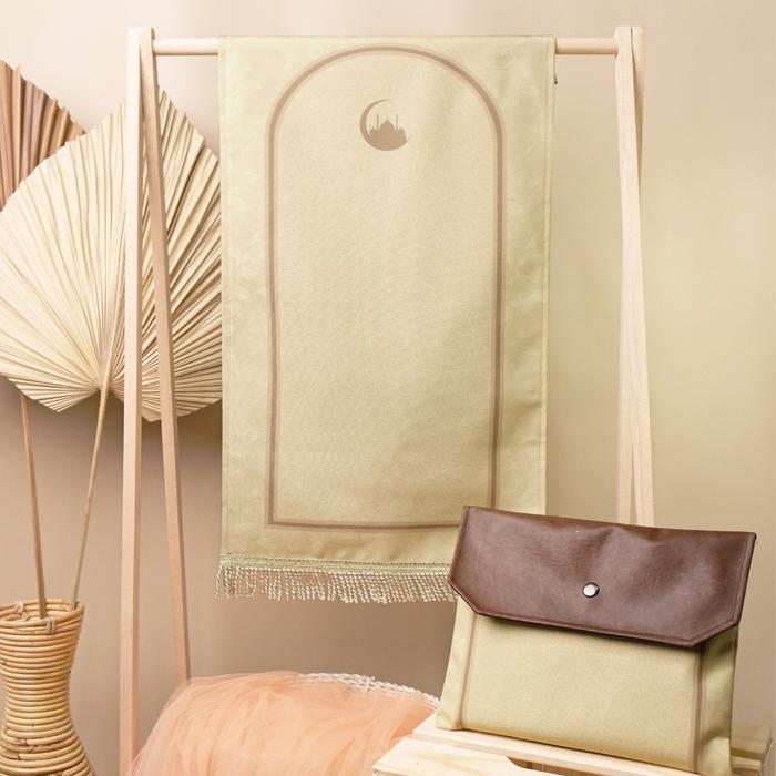Gambar Sakha Sajadah Dewasa Muslim Anti Slip Gratis Pouch | Seserahan / Hampers / Sajadah Travel | Motif Azhara - yellow, reguler dari Sajadah Sakha undefined Tokopedia