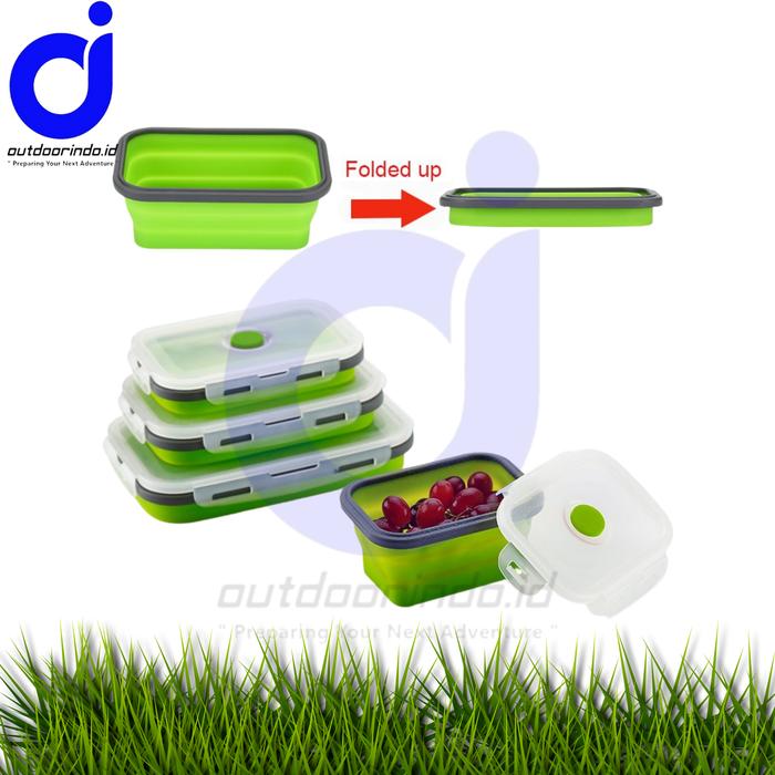 Gambar Kotak Makan Foldable Healthy Bento Lunch Box Eco Friendly 800ml dari Outdoorindo undefined Tokopedia