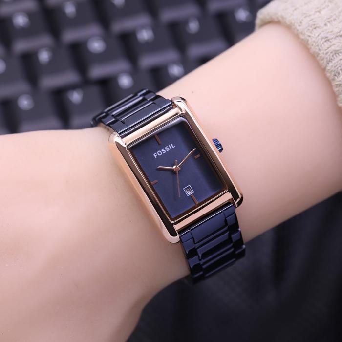 Gambar Jam tangan wanita fossil kotak rantai tanggal - Biru dari Fashion arloji undefined Tokopedia