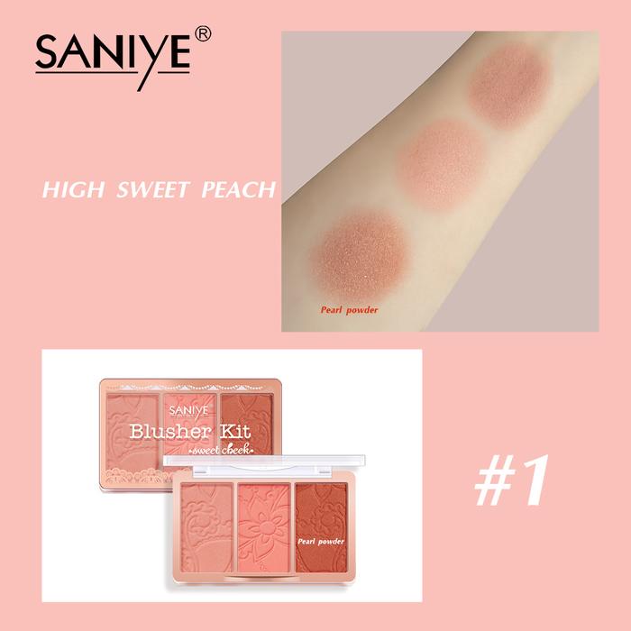 Gambar SANIYE 3 Warna Blush On Palette Long Lasting Natural Blusher E0337 - #1 dari SANIYE Official Store undefined Tokopedia